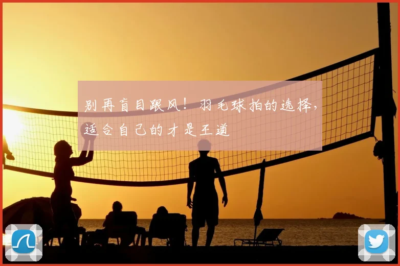 别再盲目跟风！羽毛球拍的选择，适合自己的才是王道